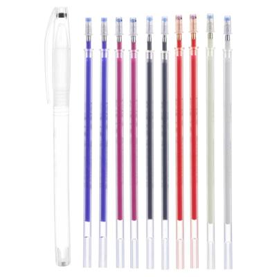 10Pcs/Set High Temperature Disappearing Fabric Marker Pen Erasable Refill Pens For PatchworkFabric PU Leather Mark Sewing Tool