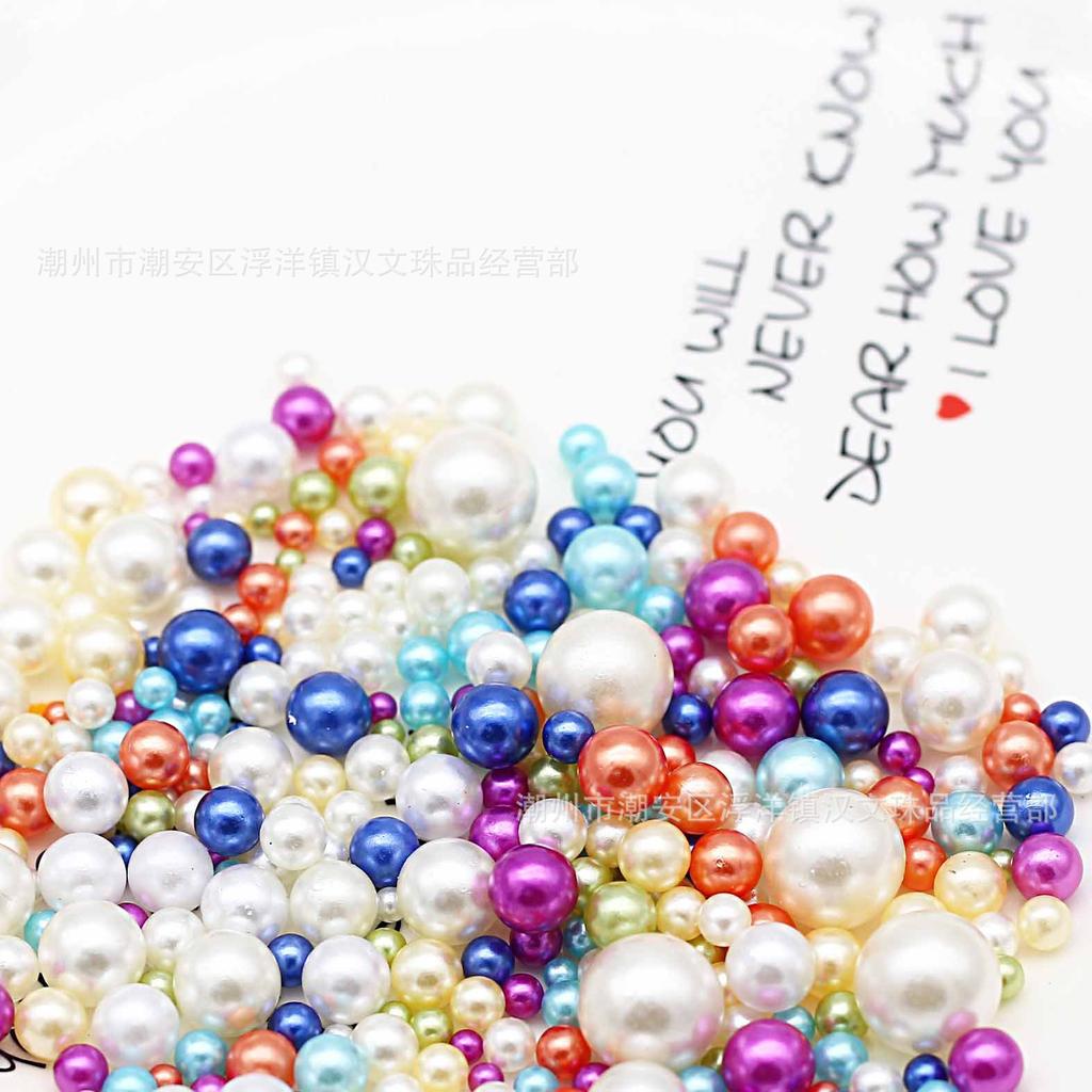 2Mm-30Mm Non-Porous Abs Imitation Pearl Water Grinding Plastic Round Bubble Beads, Shoes, Bags, Clothing Headgear, Bead Filling Accessories