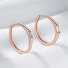 Trendy  Rose Gold Color Hoop Earrings For Women Shiny Square Natural Zircon Accessories Vintage Bride Wedding Jewelry