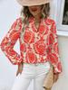 European and American Printed Shirt Women's Vacation Casual Long-sleeved Top 1D Printed Shirt Women