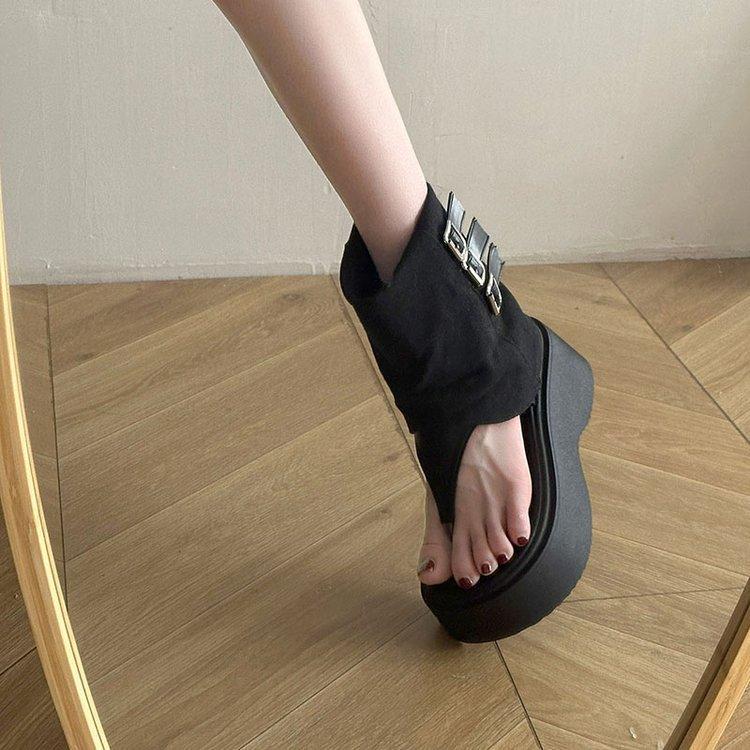 

2025 thick-soled heightening open-toed cool boots Roman trouser boots short boots summer new Martin boots locomotive boots sandals women s shoes 39