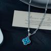 Imitation Turquoise Lucky Four Leaf Clover Copper Clavicle Chain Minimalist