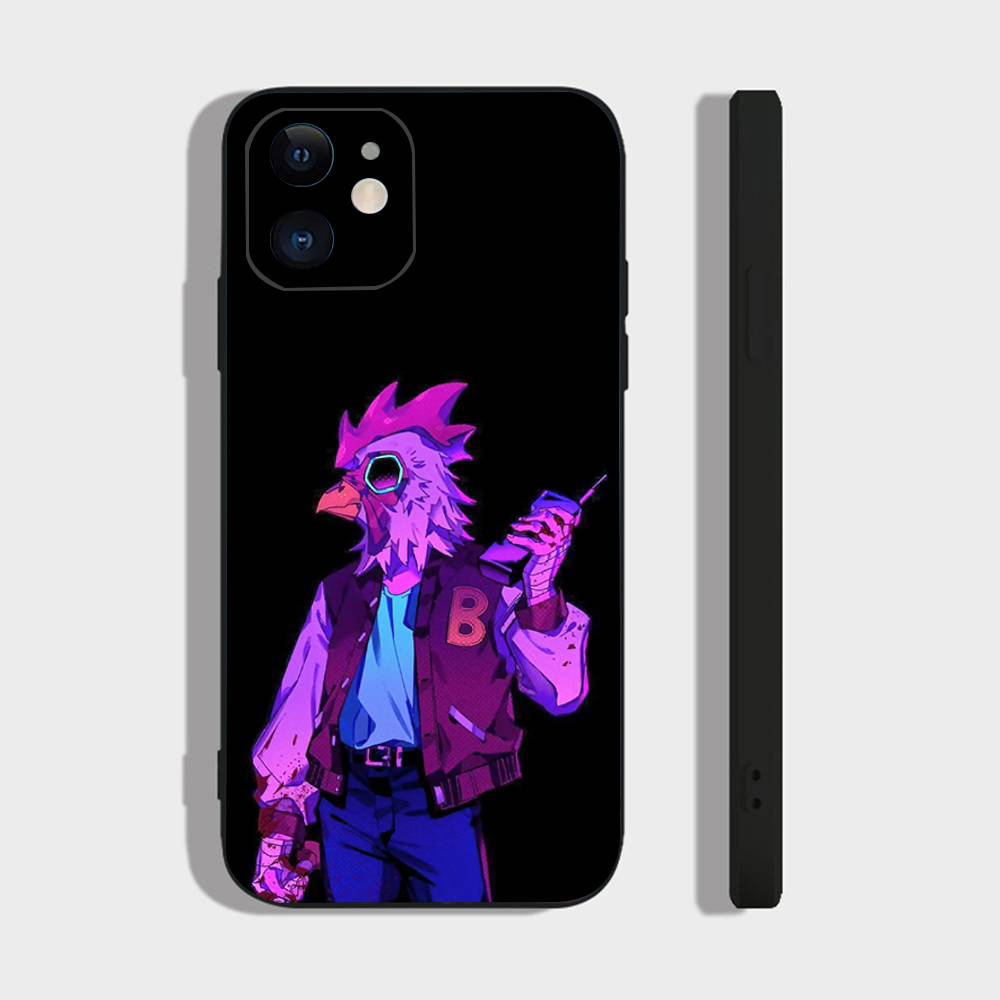 

Action Shooting Game H-hotline Miami Phone Case For IPhone 17 Air 16 15 14 13 Pro Max 11 12 Black Silicone Cover IPHONE 12