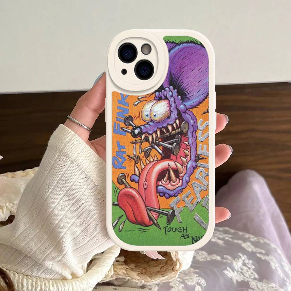 Funny Rat Fink Phone Case Hard Leather For IPhone 14 13 16 Mini 15 14 11 12 Pro Max Plus Fundas