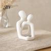 Love Couple Sculpture 3D Printed Abstract Statue, Minimalist Couples Bedroom Decor, White Hugging Lovers Sculptures, Compact Romantic Indoor