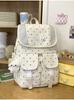 Schoolbag Korean Soft Cute Polka Dot Plaid Rabbit Backpack Cream Color Fresh College Style Junior High School Student Backpack