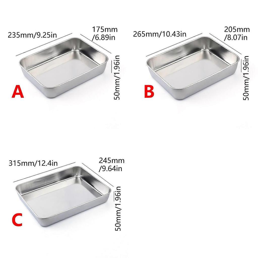 Stainless Steel Baking Pan with Cover Oven Rack Grilling Tool for BBQ and Refrigerator Storage