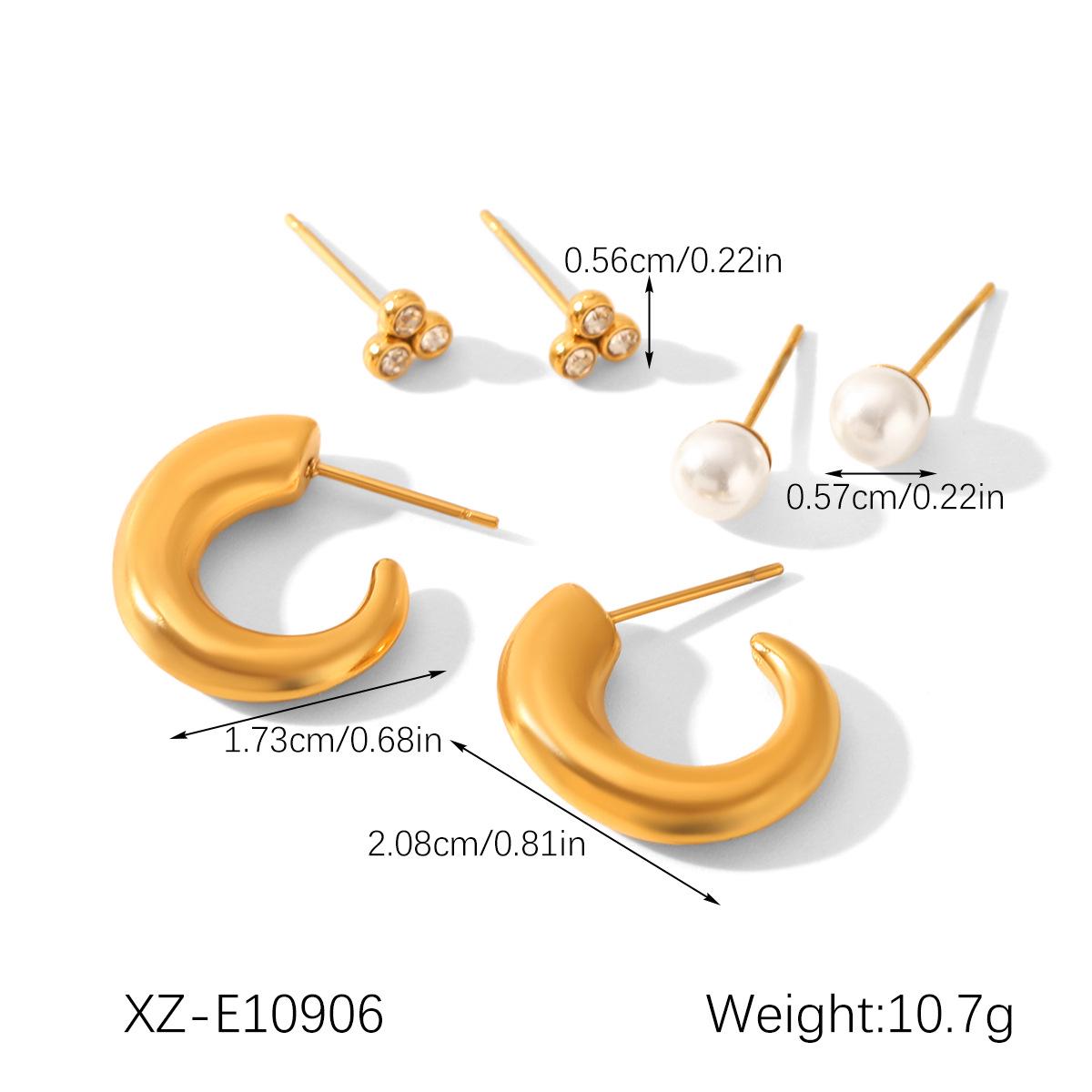 

18k Gold C-Shaped Stainless Steel Stud Earrings - Luxurious, Non-fading, Titanium Steel, Simple, Versatile Women s Jewelry