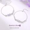 Tichya Wisteria Butterfly Bracelet: S925 Sterling Silver, Forest Style, Light Luxury, with Cubic Zirconia - Exquisite for Women.