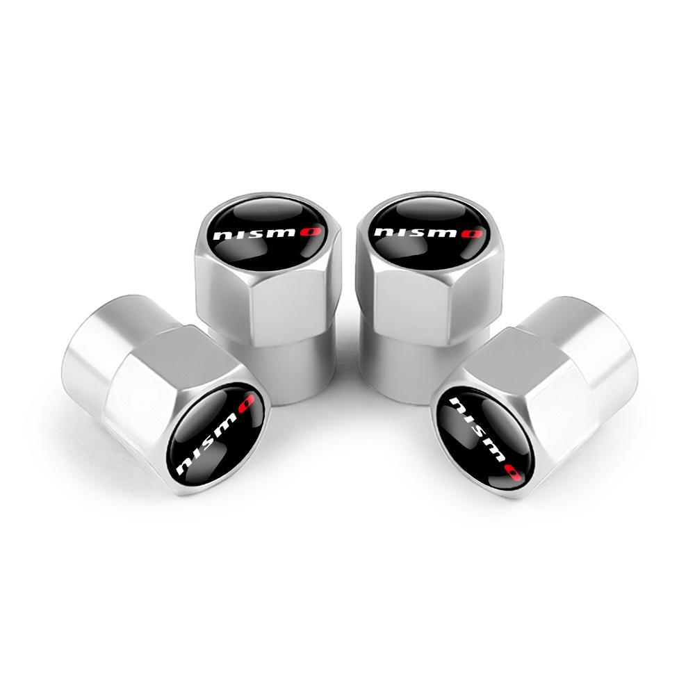 ATY1 Nissan Logo Car Wheel Tire Valve Caps Aluminum Dustproof Tyre Air Stem Covers For Nismo X-Trail Qashqai Teana Note Leaf Almera
