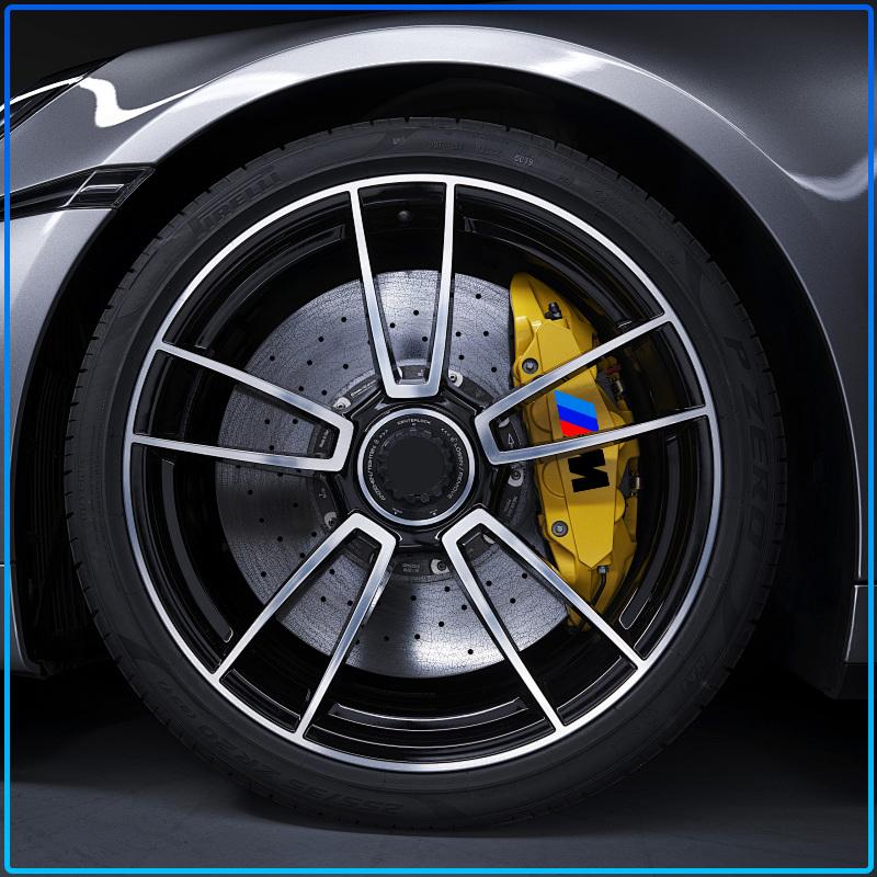 6pcs/Set Sport Car Brake Caliper 3D Sticker Auto Wheel Hub Stickers For BMW E34 E46 E39 E38 E90 E60 E36 F30 F30 F10 E92 E38 E91 G30 G38 M3 M5