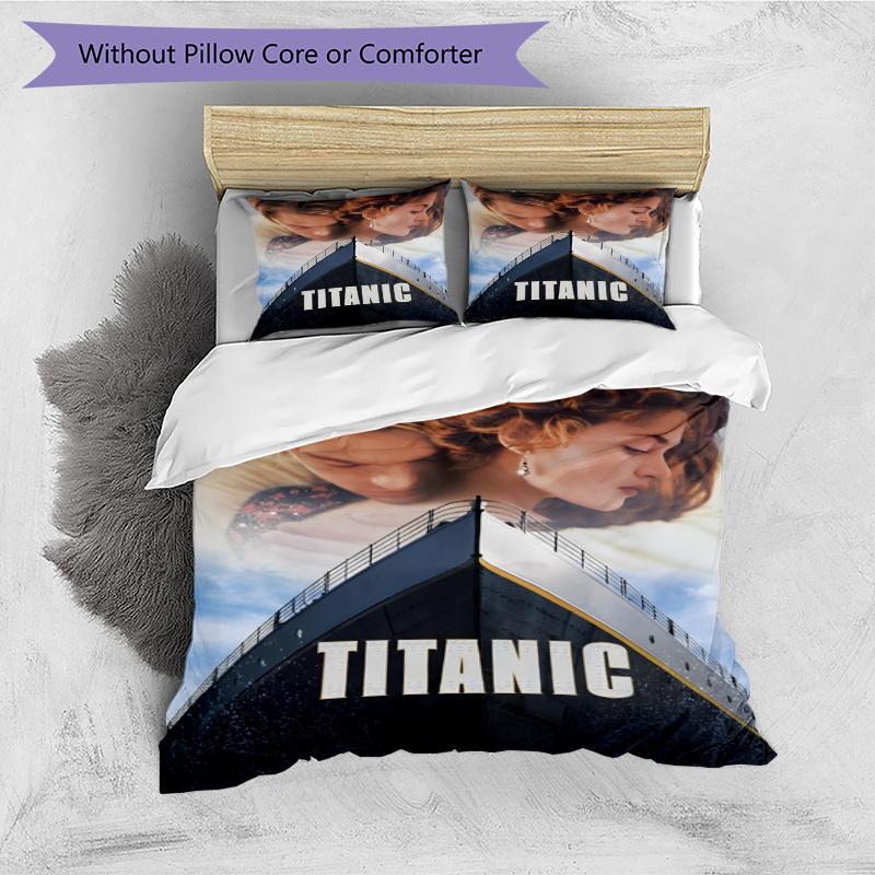 3pcs Duvet Cover Set (1*Duvet Cover + 2*Pillowcase, Without Core), RMS Titanic Print Bedding Set, Bedroom Decor, All‑Season, Gift