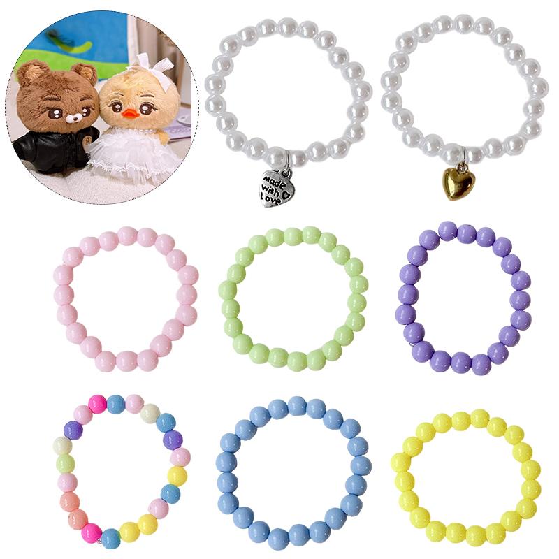 

1 PC Doll Necklace For Toys And Dolls Colorful Bead Necklace School Reward Doll Accessories Dress Up Doll Multicolor 4cm elastic