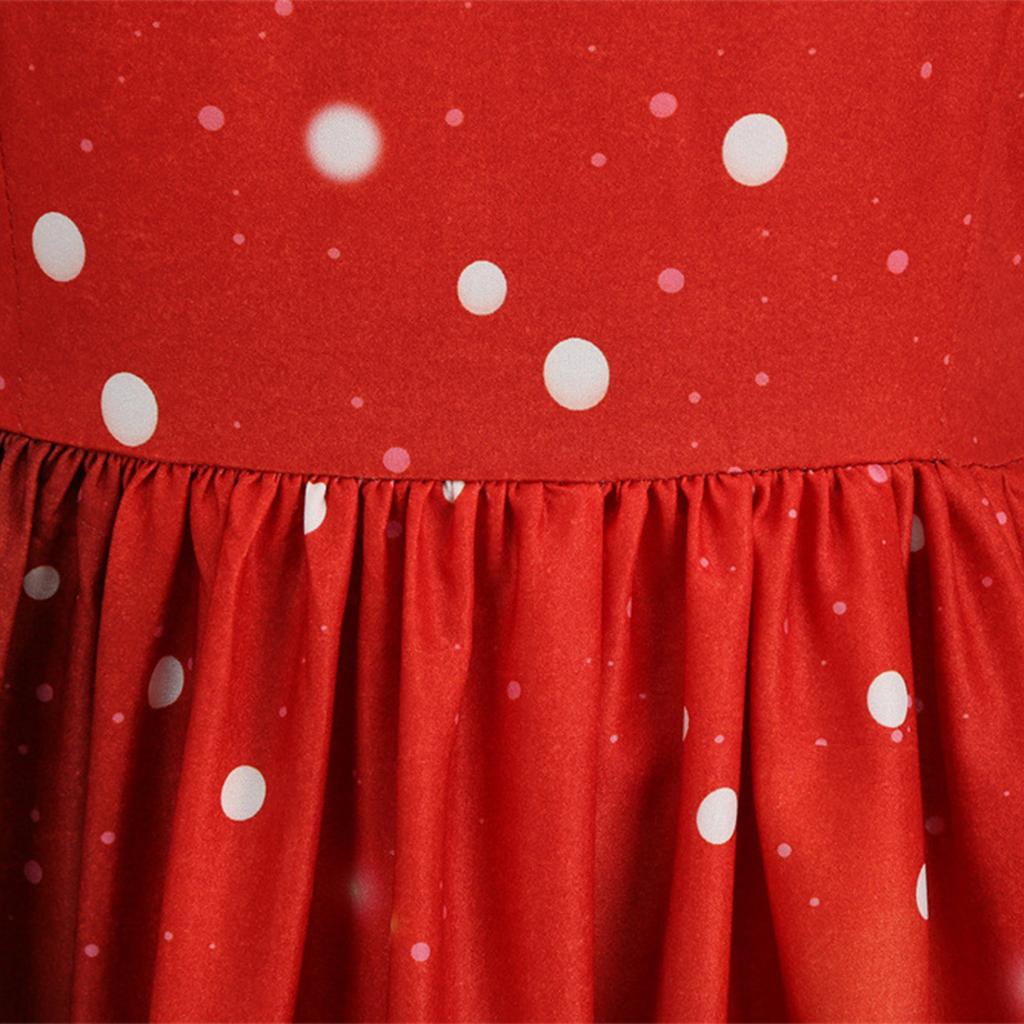 Vintage 1950s Christmas Dress for Women Retro Santa Print Long Sleeve Party Dresses for Women 2024