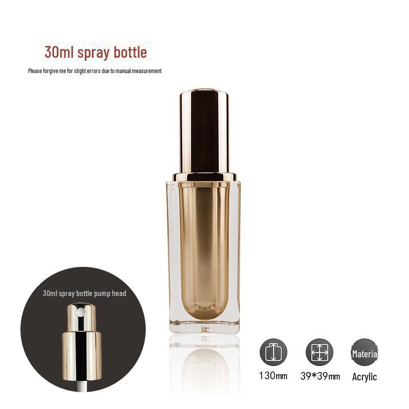 Diamond Square Acrylic Spray Bottle - Gold High-End Cosmetic Container