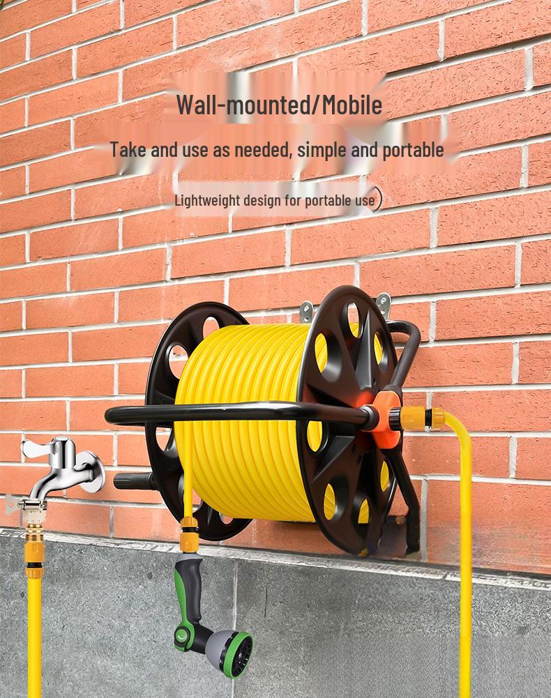 Rice Water Pipe Frame & Car Wash Gun Splitter Storage Rack Reel for Garden Watering Tools