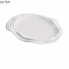 White Ceramic Dining Plate Elliptical Sushi Plate Dim Sum Dish Western Style Steak Plates Sting Disc Dessert Plates Fruit Bowl