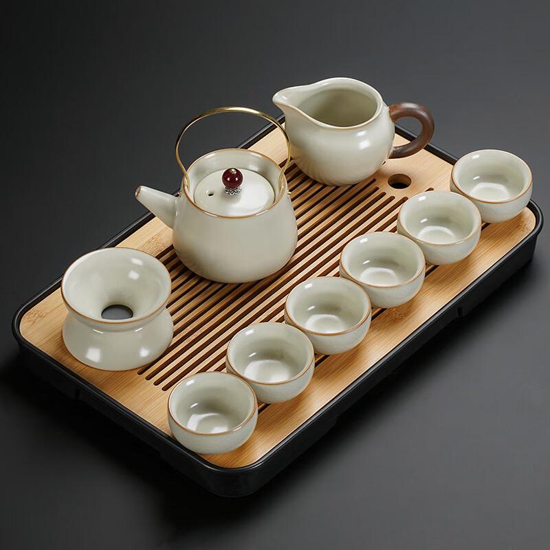 Lainuo Ru Kiln Teapot Tea Set with Tray