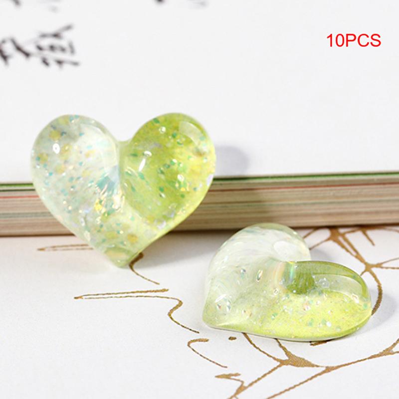 10Pcs Cartoon Gradient Love Cute Resin Series Jewelry Making Diy Home Life Decoration