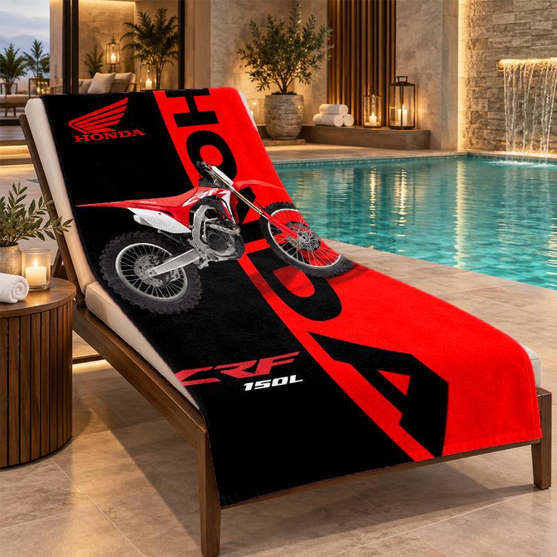 Beach Towel with Honda Racing Design, Quick Dry Lightweight Towel for Swimming Pool Travel