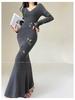 Butterfly Dream Woven Sequin Slim-Fit Mermaid Dress - Women's French Style Knit for Spring/Autumn