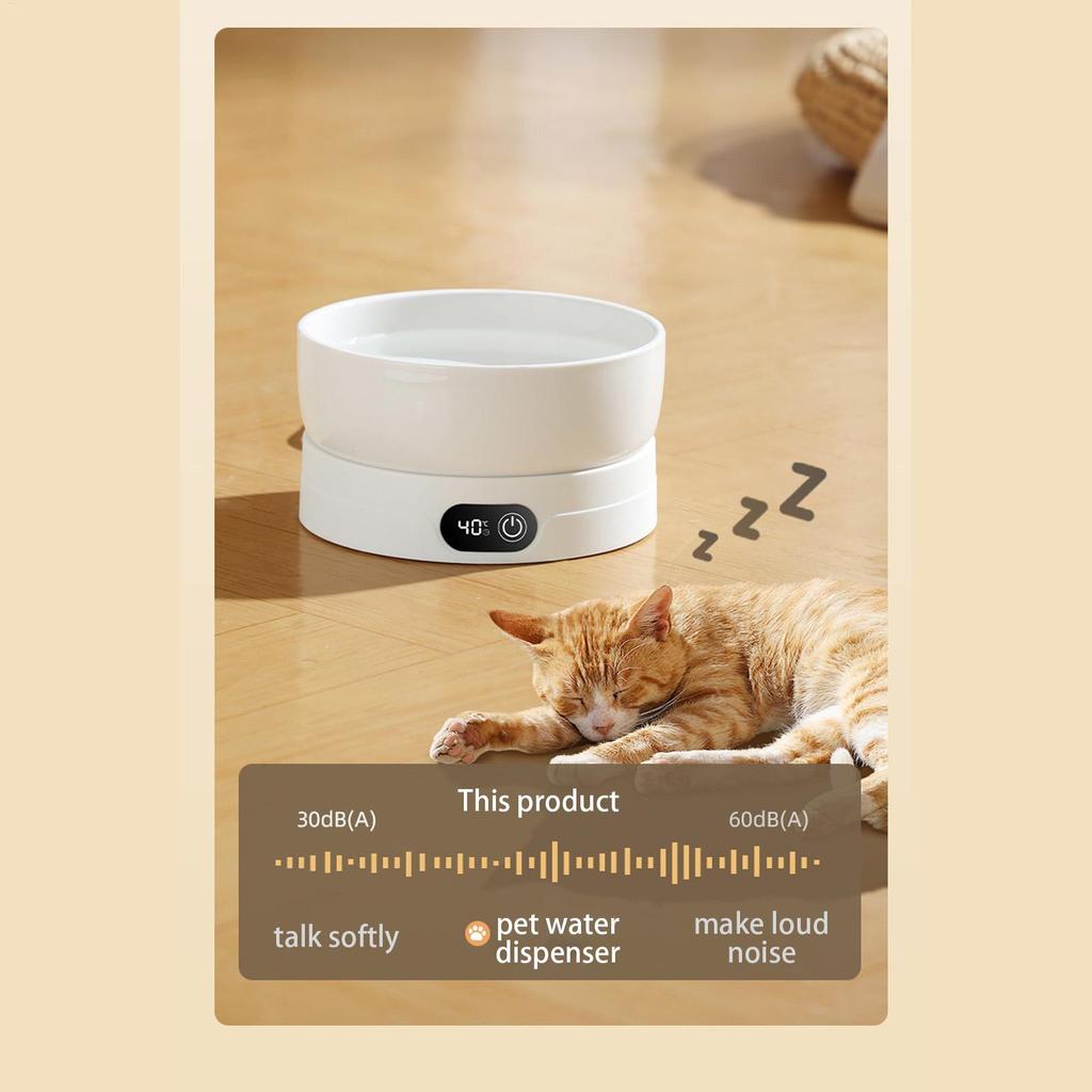 Ceramic Heated Coaster Heated Pet Bowl 4 Temperature Settings Dog Dish Drinking Dispenser Thermal Water Plate For Animals