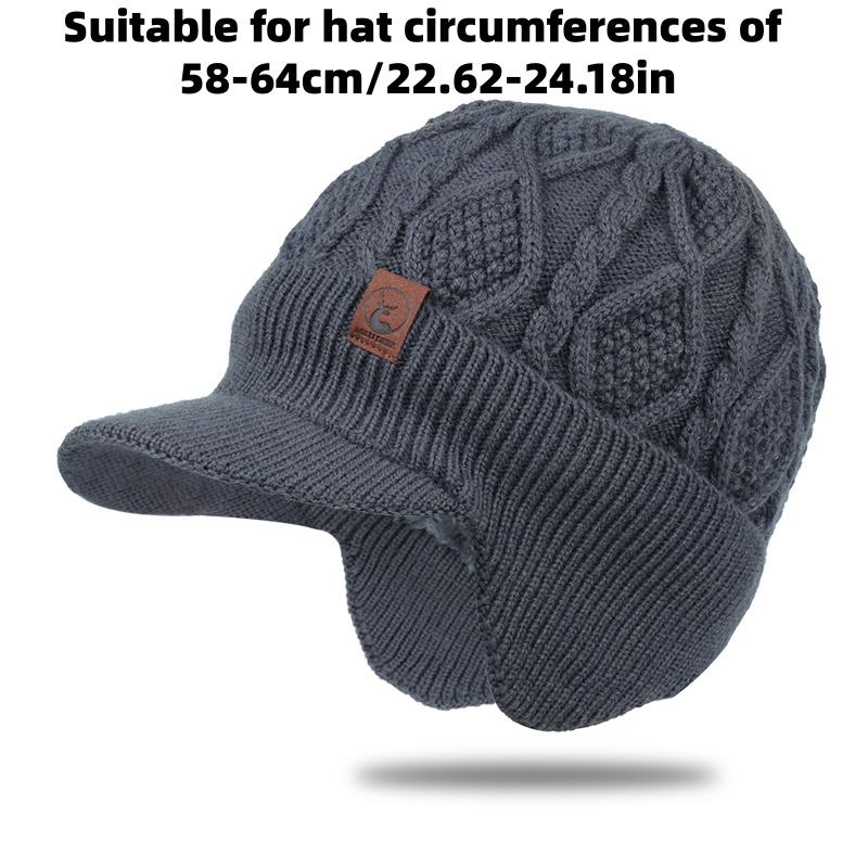 Unisex Winter Hat Plush Fur Lined Warm Earflap Cap Stylish Soft Beanie Hat Outdoor Thick Ski Sports Knitted Hat