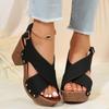 2025 Summer New Foreign Trade Large Size High-heeled Sandals with Fish Mouth Sandals Belt Buckle High-heeled Casual Sandals