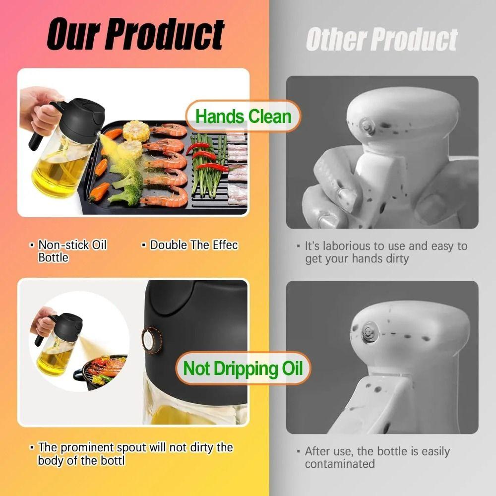 Automatic Lid Olive Oil Storage Bottle Glass Vinegar Dispenser Oil Sprayer Dispenser  Kitchen