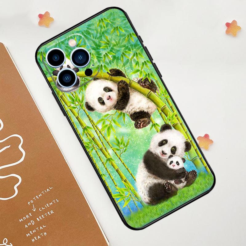 Panda Animal Cute Bear Phone Case For iPhone 17 Pro Max 11 14 15 16 Pro Max 12 13 Mini 16 Plus 16e 17 Air Funda