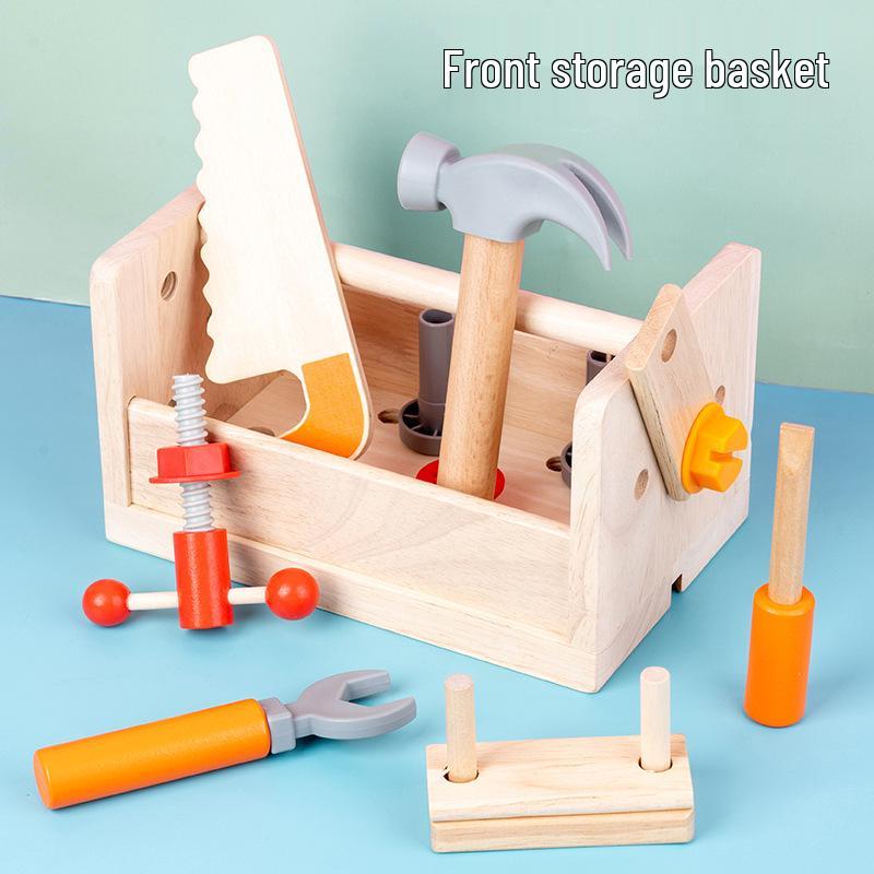 Children's Wooden Tool Bench Set - Educational Assembly Toy Kit