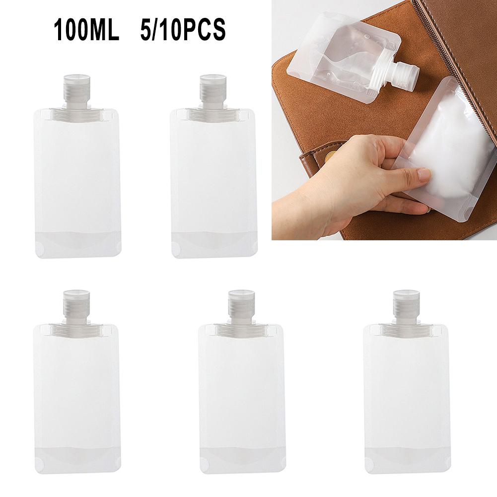 5/10Pcs Fluid Makeup Packing Bag PET Travel Portable Transparent Liquid Sub-Packaging Bags Refillable Shampoo Lotion Dispenser