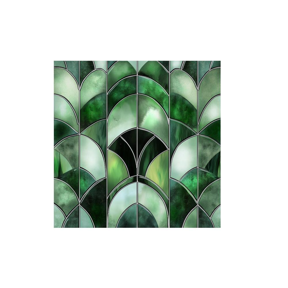 Floral Pattern Static Window Stickers Glass Block Design Decorative Sticker  Home Decoration