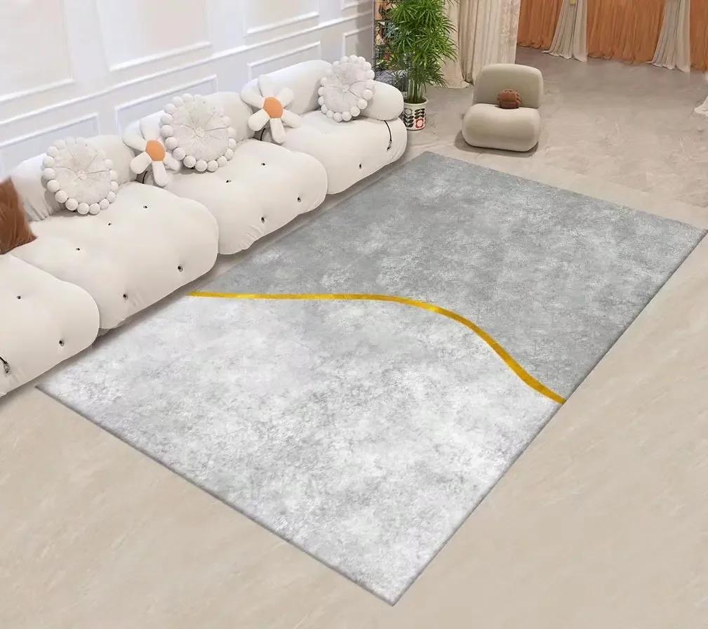 

Gray Luxury Carpet Modern Large Area Rug Soft Fluffy Washable for Living Room Bedroom Flannel Mats 120*160cm