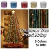 Creative Colored Bead Chain DIY Craft Christmas Decoration Bead String Decorative 5/10M Christmas Tree Pearl String