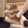 Leder Samt High-Top Schuhe für Damen Herbst und Winter neu dicksohlige vielseitige lässige Sport-Board-Schuhe verdickte warme Baumwollschuhe