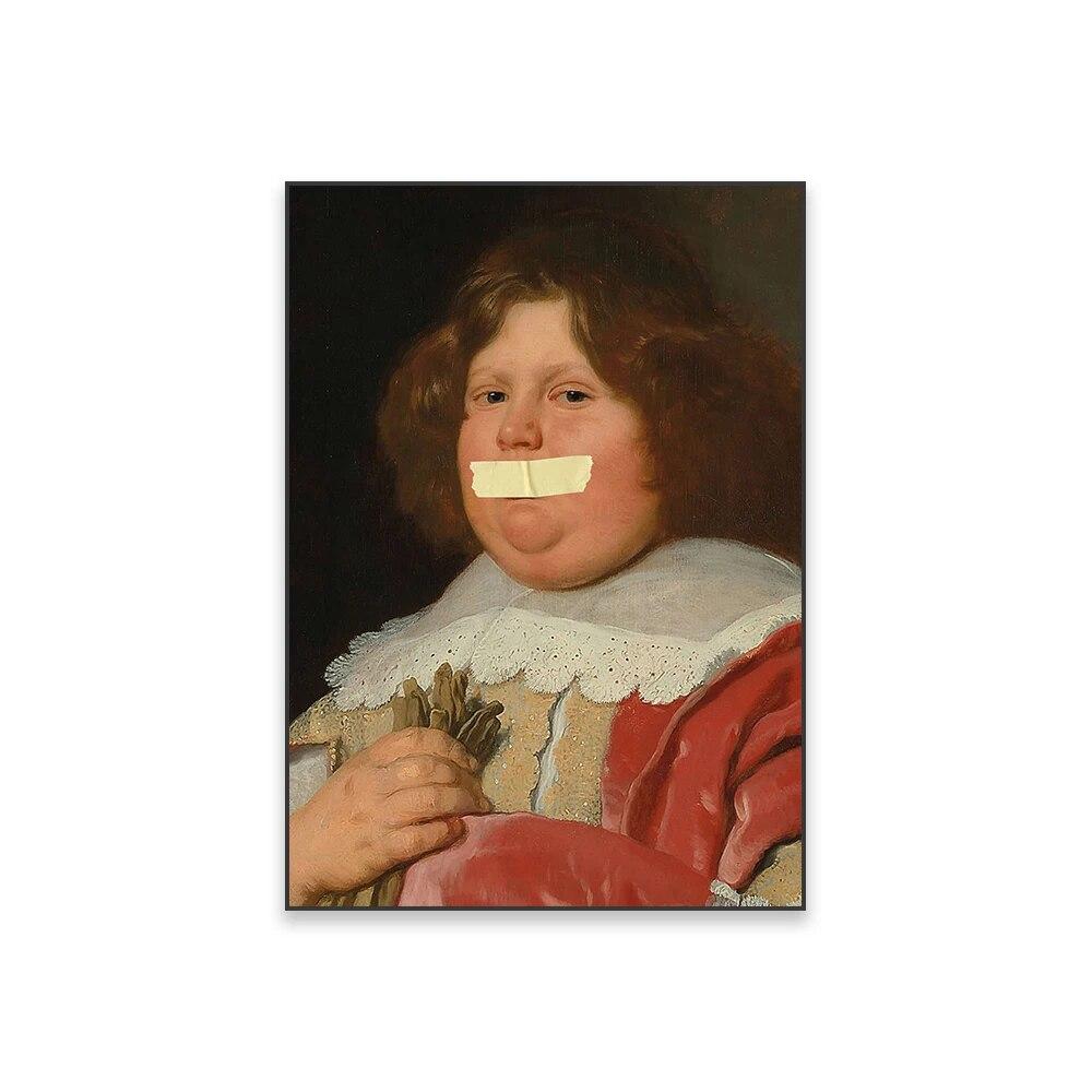 

Винтажная портретная картина маслом с принтом, постер, картина маслом, угрюмый Ренессанс, художественные принты, забавная Мона Лиза, холст, картина, декор для комнаты 21cm×30cm NoFrame