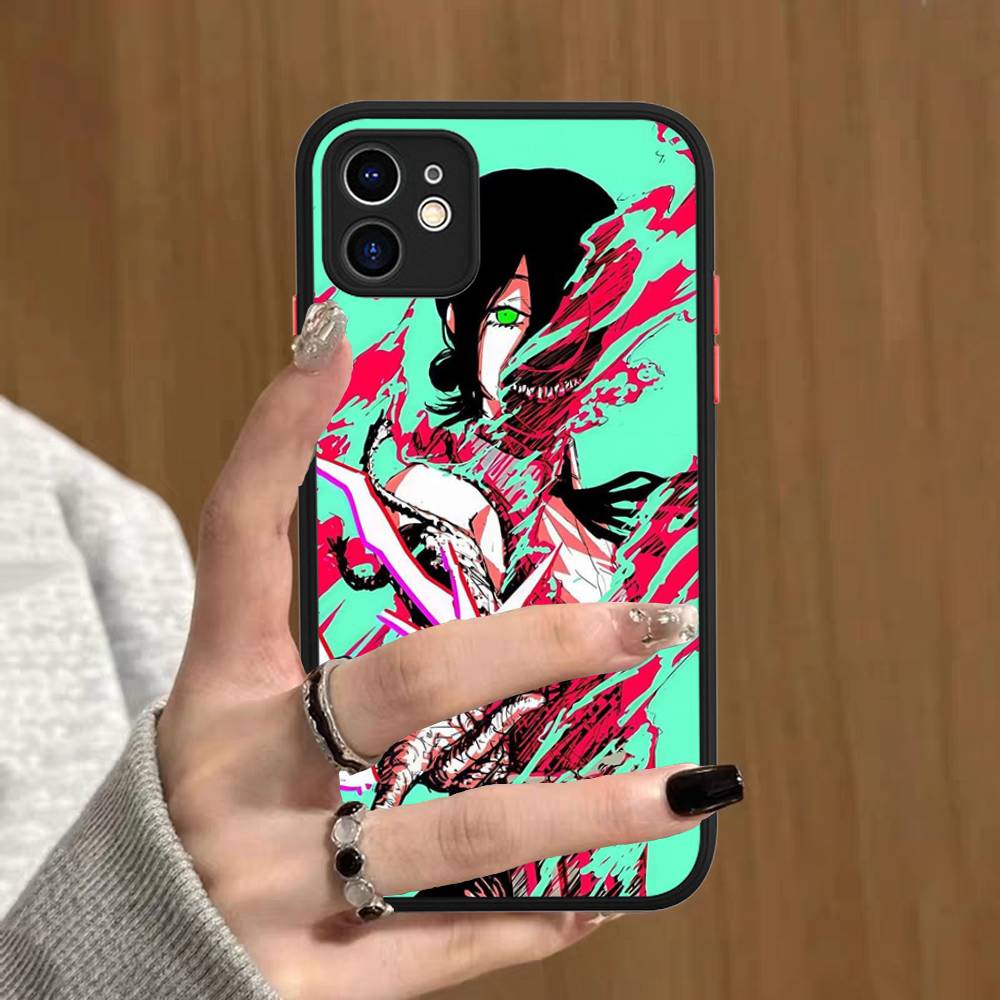 Anime C-Chainsaw Man For IPhone 16 15 14 Plus 13 12 11 Pro Max X XS MAX Translucent Matte Shockproof Cover