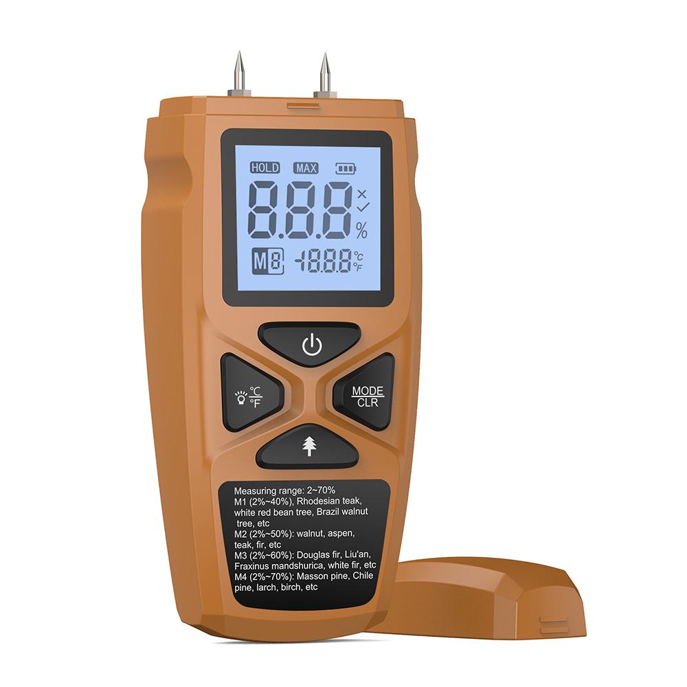 Digital Moisture Meter Handheld Wood Moisture Detector LCD Hygrometer Humidity Measurement for Timber Bamboo Paper Herbal