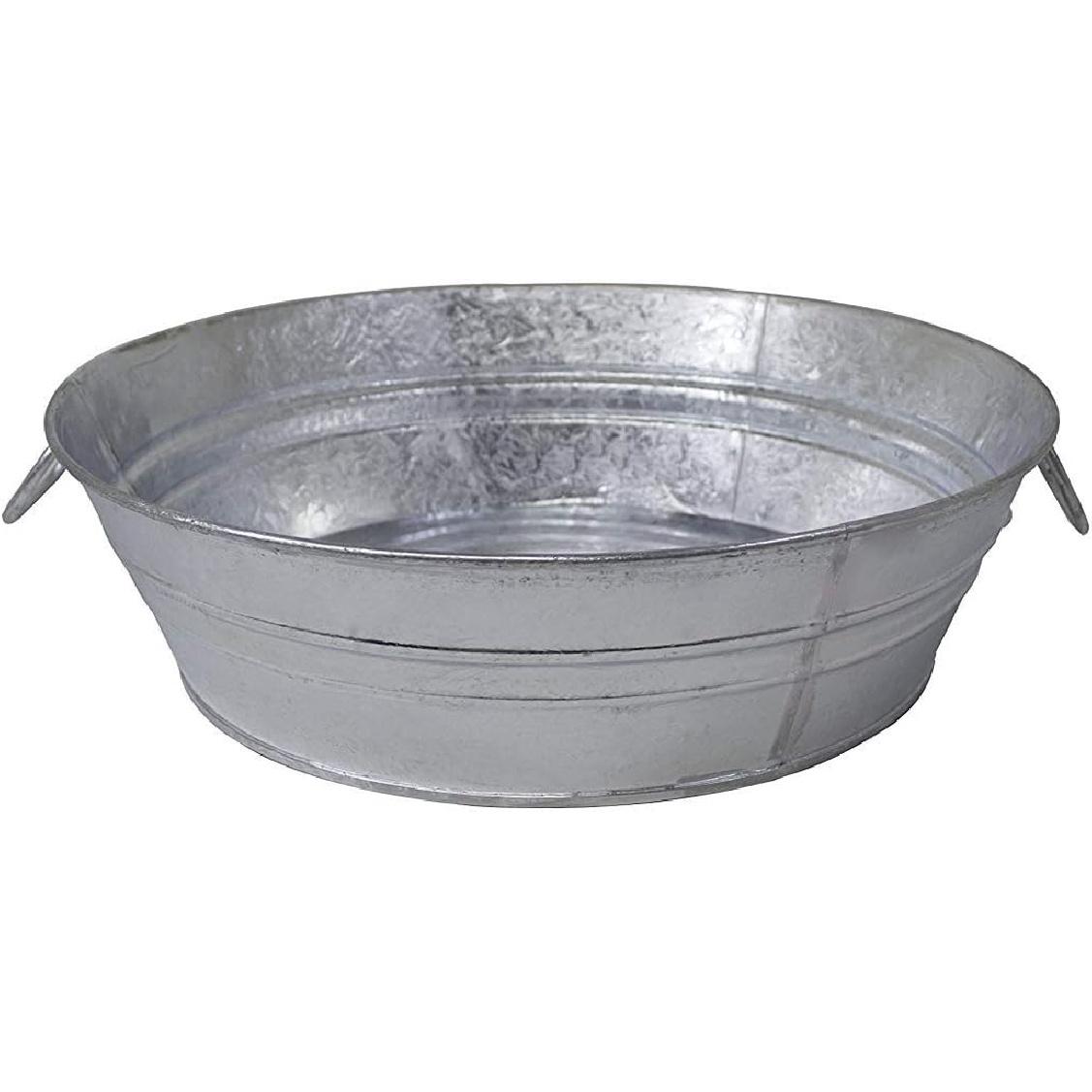 Behrens 105LFT 3-галлонный стальной низкий плоский таз с горячим цинкованием, Серебряная ограниченная серия