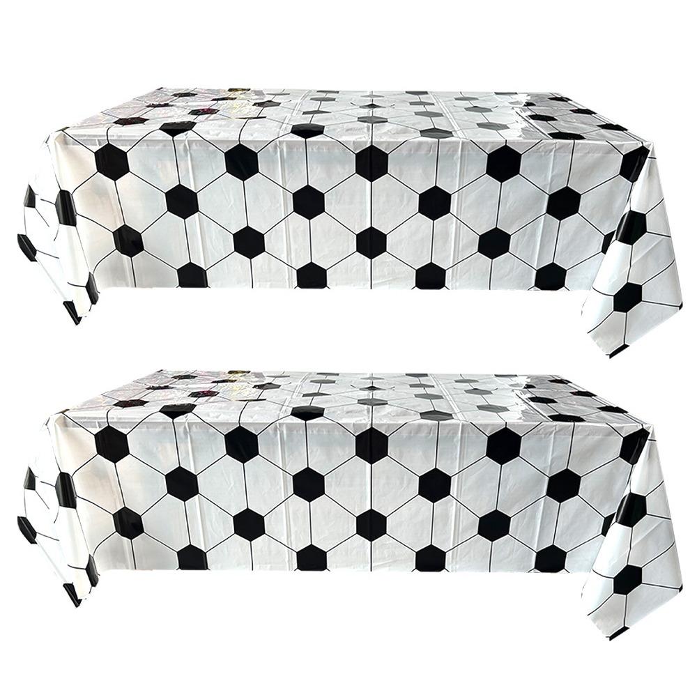 2PCS Stain-resistant Football Theme Disposable Tablecloth Football Sport Table Linen  Game Day