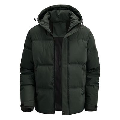 Europäische Größe Gefütterter Mantel Herren Winter Neu Einfarbig Locker Mit Kapuze Gefütterte Jacke Freizeit Gefütterte Jacke Herrenmantel