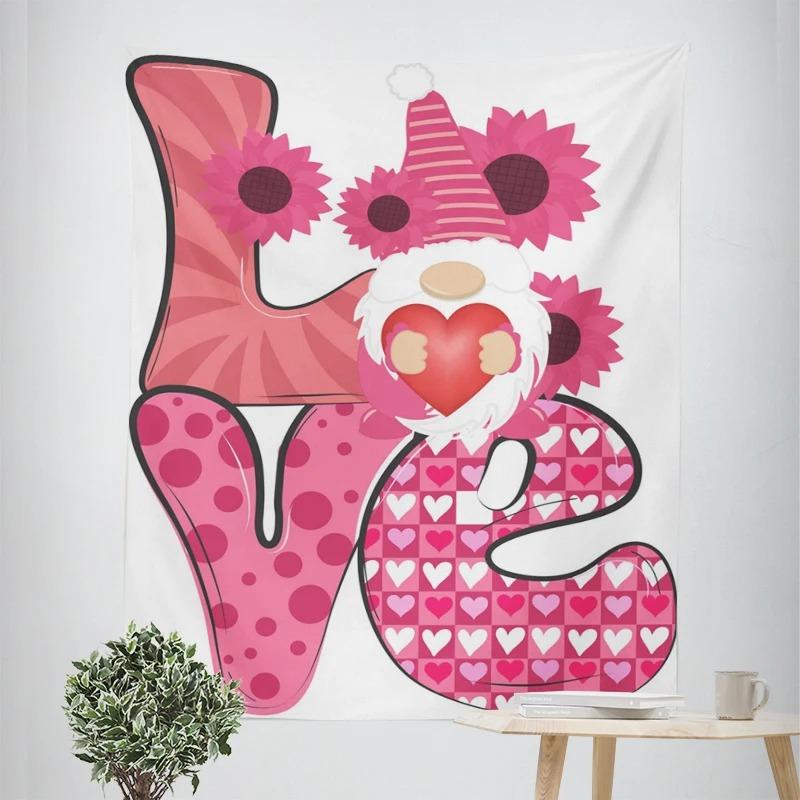 New Year Christmas Gnome Dwarf Pattern Living Room Bedroom Decorative Tapestry