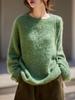 Women’s Wool Sweater: Seven-Needle Brushed Yarn, Unique Texture, Thick, Warm, Loose Fit for Autumn/Winter