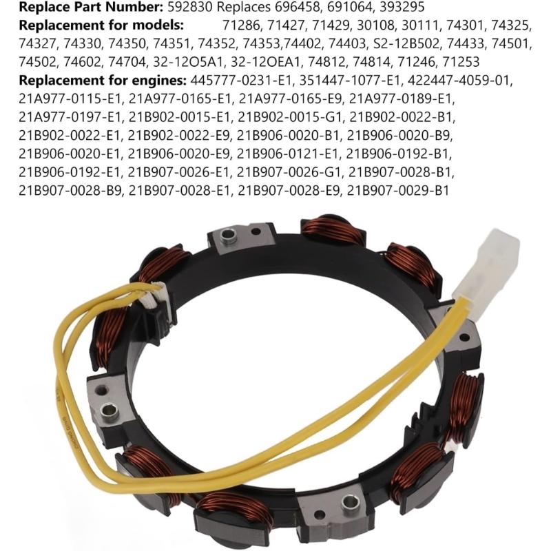 High Efficiency Alternator Charging Coil Agricultural Machinery Part Alternator Replacement Part Lawn Tractor Accessory