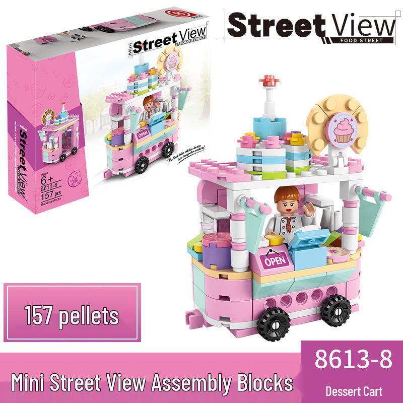2025 Street Scene Lego-Compatible Architecture Model: Educational Assembly Toy for Kids and Boys