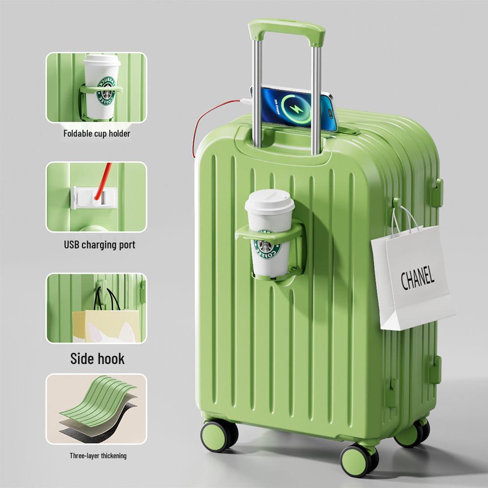 New Style Ins Durable Multifunctional Student Suitcase with Large Capacity and Password Lock Spinner Wheels