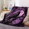 Gothic Raven Flannel Blanket Throw Blanket Soft Warm Sofa Bed Camping home Decor Unique Christmas Gift C9261872