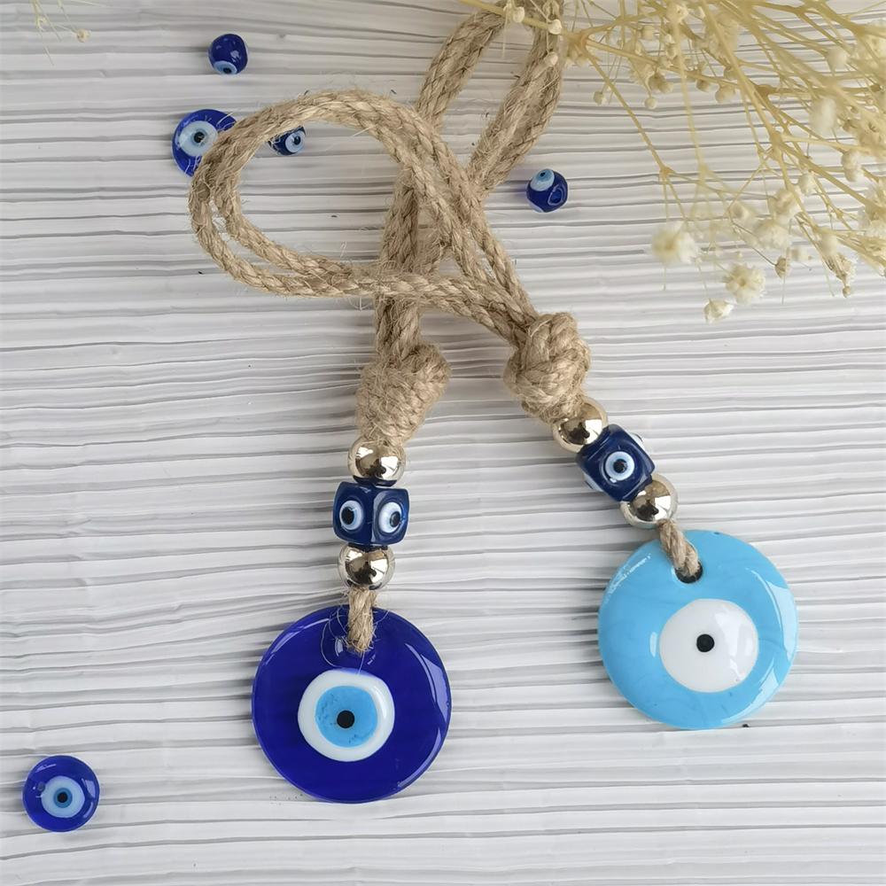 Handcrafted Blue Eye Charm - Evil Eye Pendant, Decorative Glass Wall Hanging with Multiple Color Options, Home Decor