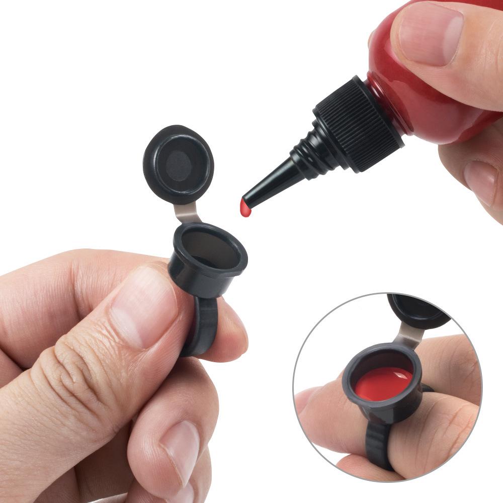 Disposable PMU Flip-top Color Ring Ink Cup for Eyebrow Tattoo